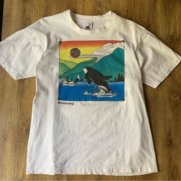 Fruit of the Loom Other - Vintage 1989 Whale Tale Orca Native Art Shirt